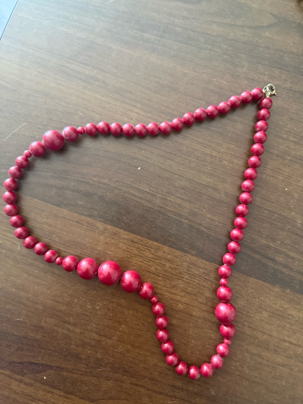 Red Beaded Women's Necklace - Classic Statement